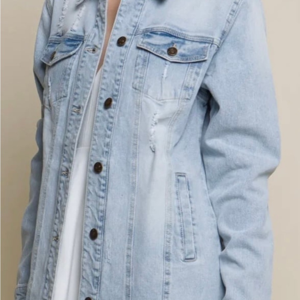 Light Blue midi Denim Jacket